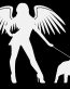bully bliss girl with dog diecut decal