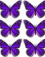 butterfly sticker PURPLE - 6 PACK