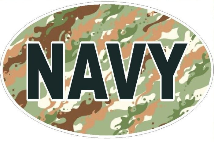 CAMO OVAL NAVY DECAL