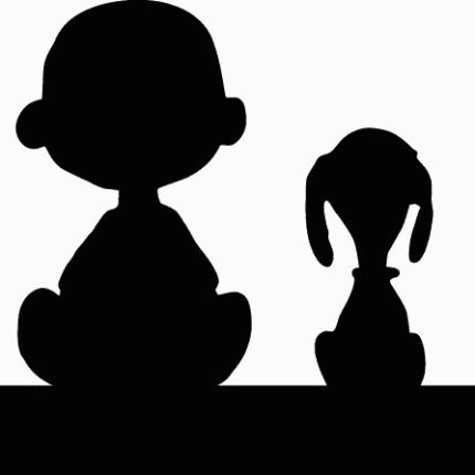 charlie brown ands snoopy silhouette diecut decal