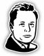 ELON SERIOUS FACE BLACK AND WHITE STICKER