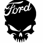 f skull die cut auto decal