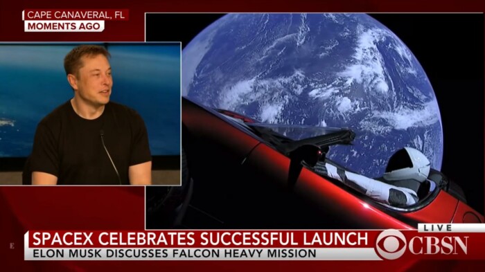 falcon heavy tesla spaceman