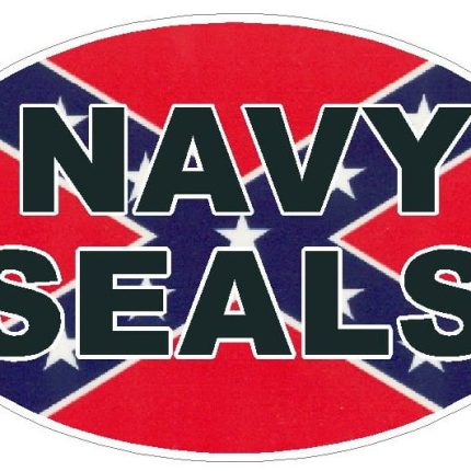 FLAG REBEL OVAL NAVY SEALS DECAL