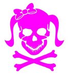 Girly Skull 2 Vinyl Decal