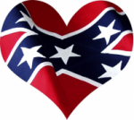 Heart sexy CONFEDERATE FLAG sticker