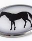 Horse 3D Adhesive Oval Chrome Pet Emblem