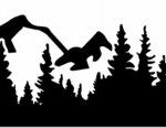 hunting mountain scene diecut decal RIGHT