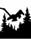 hunting mountain scene diecut decal RIGHT