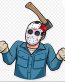 JASON FUNNY AXE HALOWEEN STICKER