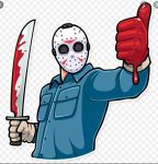 JASON FUNNY THUMBS UP HALOWEEN STICKER