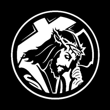 Jesus and Cross Round Christian Decal Stickers - Pro Sport Stickers