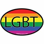 LGBT OVAL RAINBOW STICKER