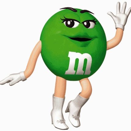 m&m sexy green lady sticker 2