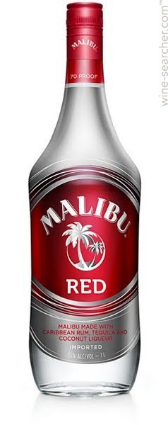 malibu red liquer bottle shaped sticker