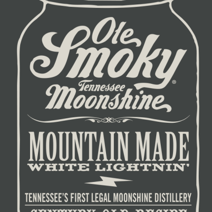 Moonshine White Lightnin bottle shaped sticker