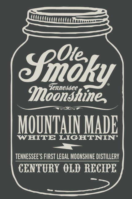 Moonshine White Lightnin bottle shaped sticker