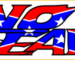 NO FEAR TEXT REBEL FLAG STICKER