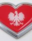 Poland Chrome HEART 3D Adhesive Emblem