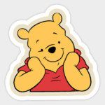 pooh head shot sticker