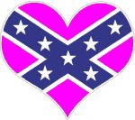 rebel flag heart sticker PINK