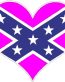 rebel flag heart sticker PINK