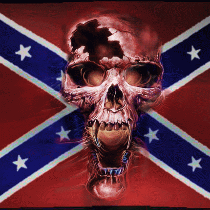 rebel skull battle flag sticker