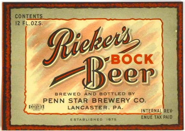 Reikers Bock Beer Label