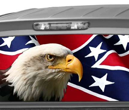 RWG rebel flag with eagle rear window see thru graphic