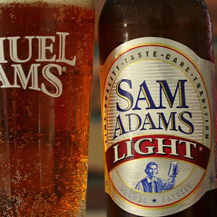 Sam Adams Light Bottle and Glass Sticker