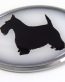 Scottish Terrier 3D Adhesive Oval Chrome Pet Emblem