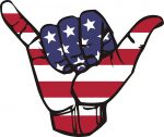 Shaka Usa Flag Sticker