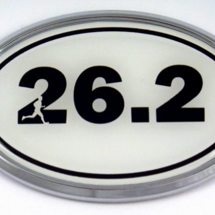 26.2 White Running Oval 3D Chrome Emblem