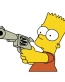 bart-simpson-WITH A HAND GUN STICKER
