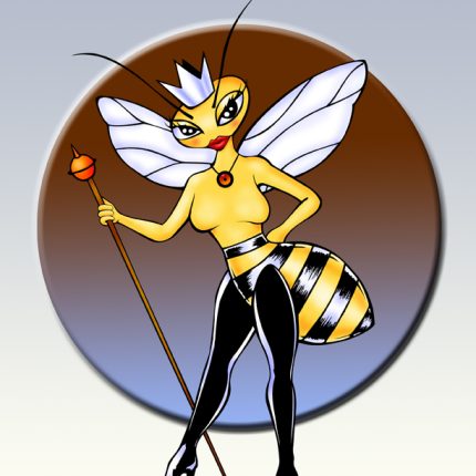 bee queen bee rectangular sticker