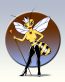 bee queen bee rectangular sticker