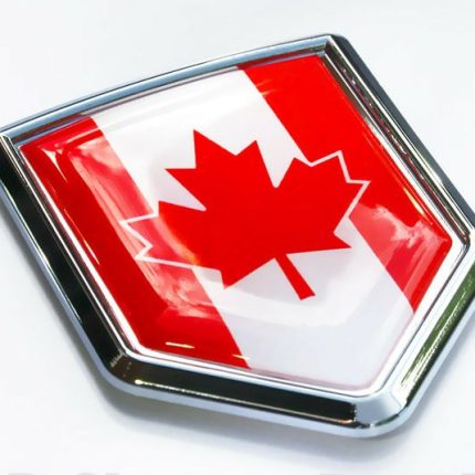 Canada Flag Crest Canadian Emblem Chrome Car Decal Sticker 3D