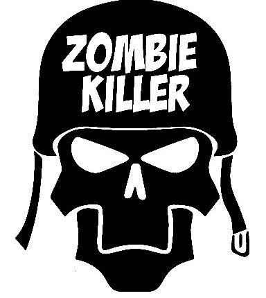 combat zombie skull decal