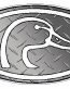 Duck Hunting Oval Decal 66 - Diamondplate Silver