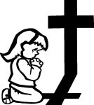 Girl at Cross Die Cut Vinyl Decal Sticker