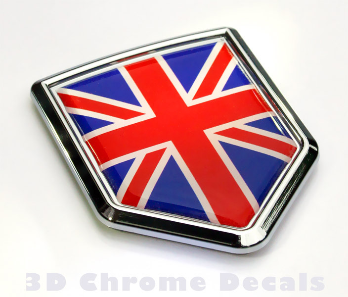 Great Britain Flag Crest British Emblem Chrome Car Decal - Pro Sport ...