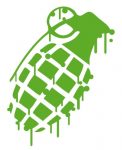 Grenade dripping die cut decal