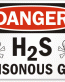 H2S Poisonous Gas Danger Sign 2
