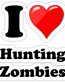 I Love Humting Zombies Window or Wall Decal