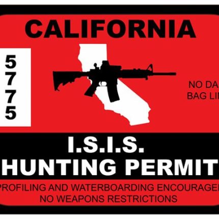 ISIS-CALIFORNIA PERMIT HUNTING STICKER