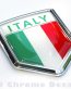 Italy Italian Flag Crest Car Chrome Emblem Decal 3D Sticker