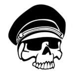 military skull die cut decal
