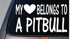 my heart belongs to a pitbull die cut decal