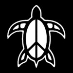 Peace Sign Turtle Sticker