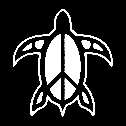 Peace Sign Turtle Sticker